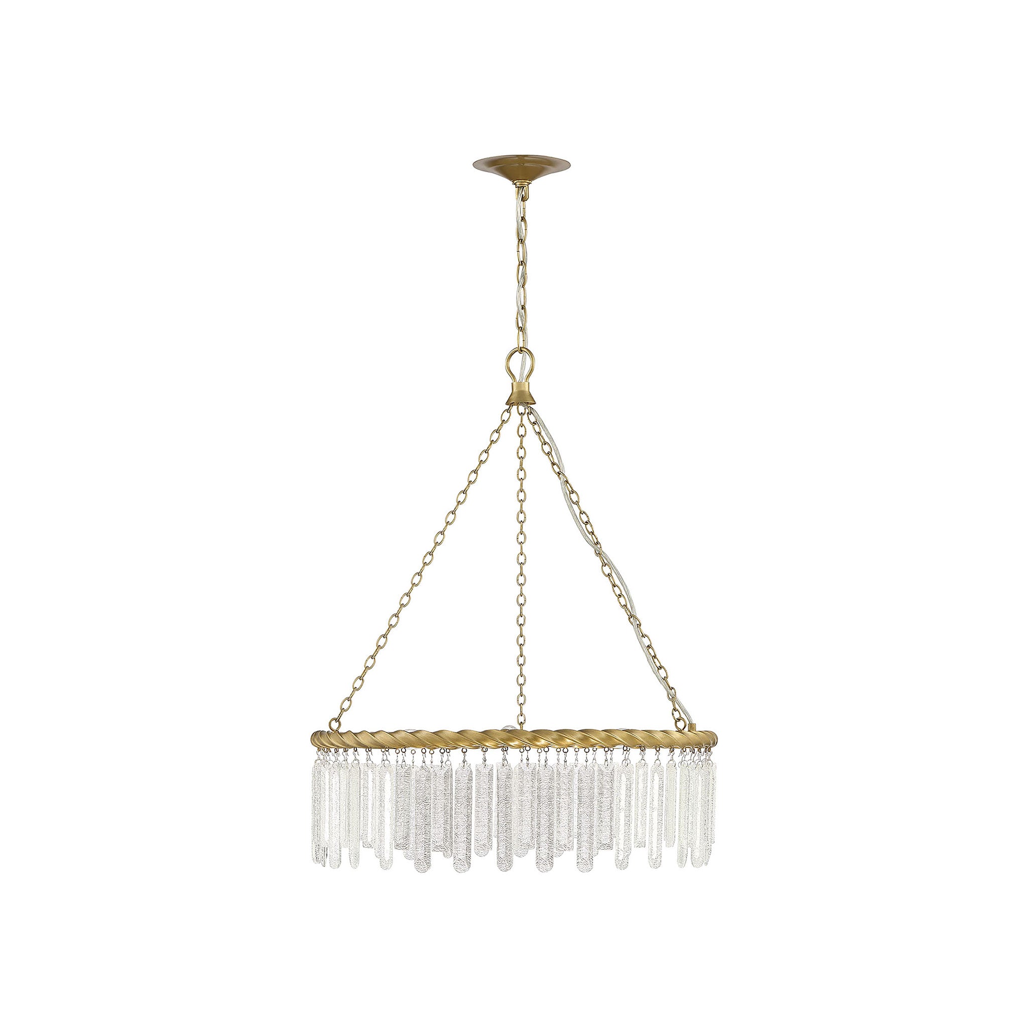 Reflection Brass and Crystal 3-Light Circular Contemporary Chandelier