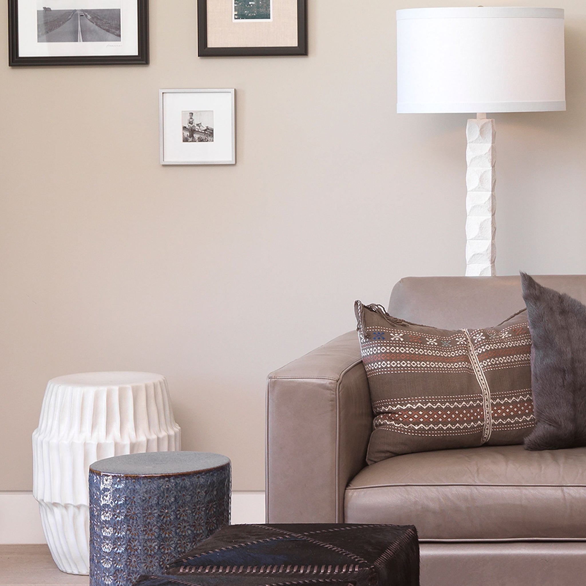Neolithic Side Table in White Ombre