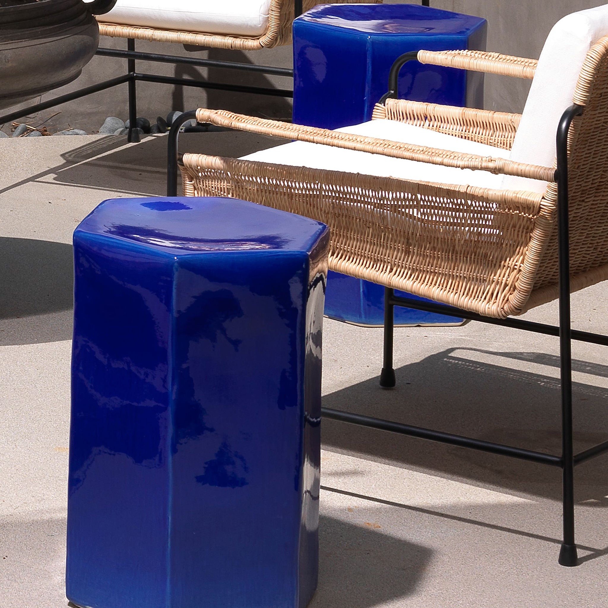 Hex Side Table in Royal - Wisteria