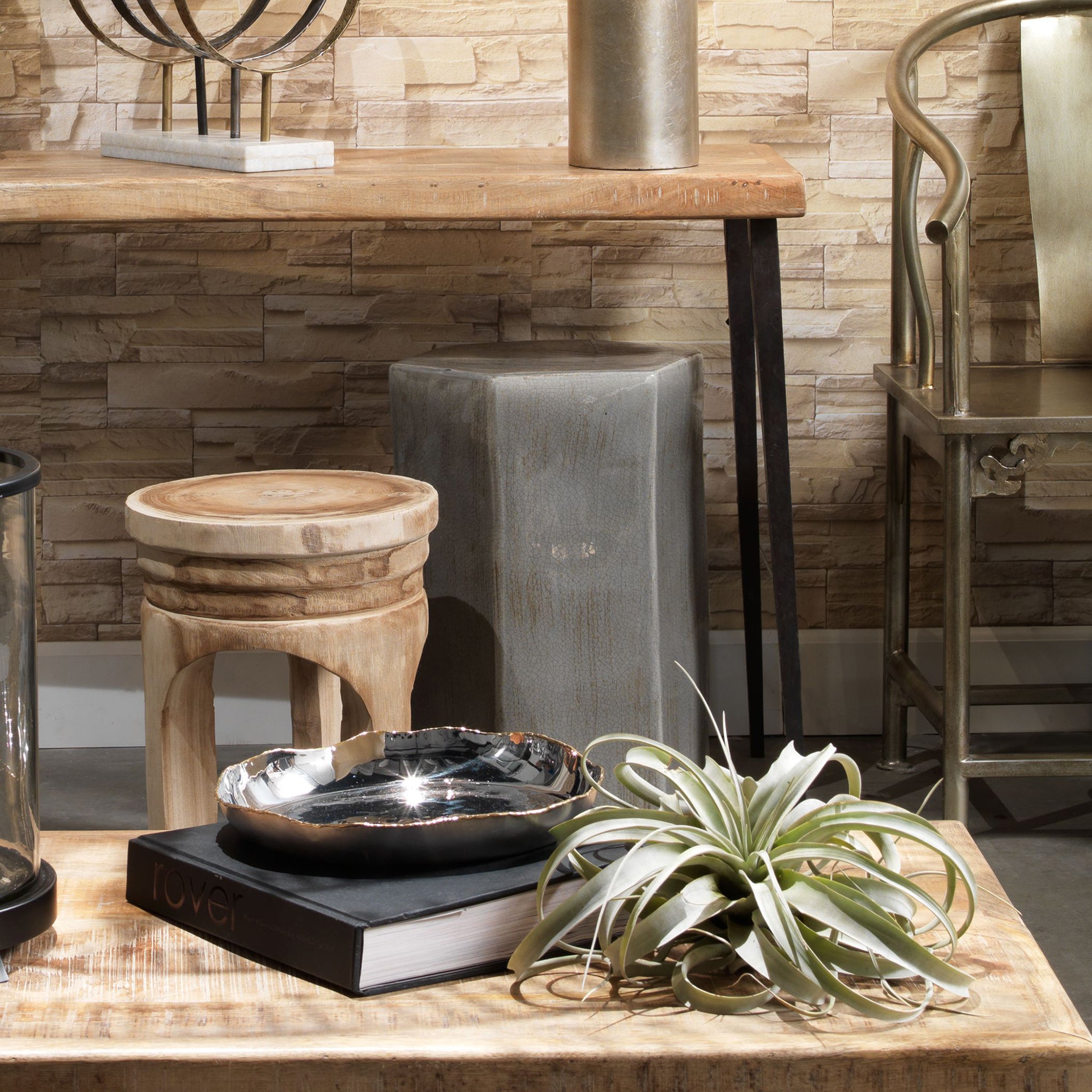 Hex Side Table in Gray