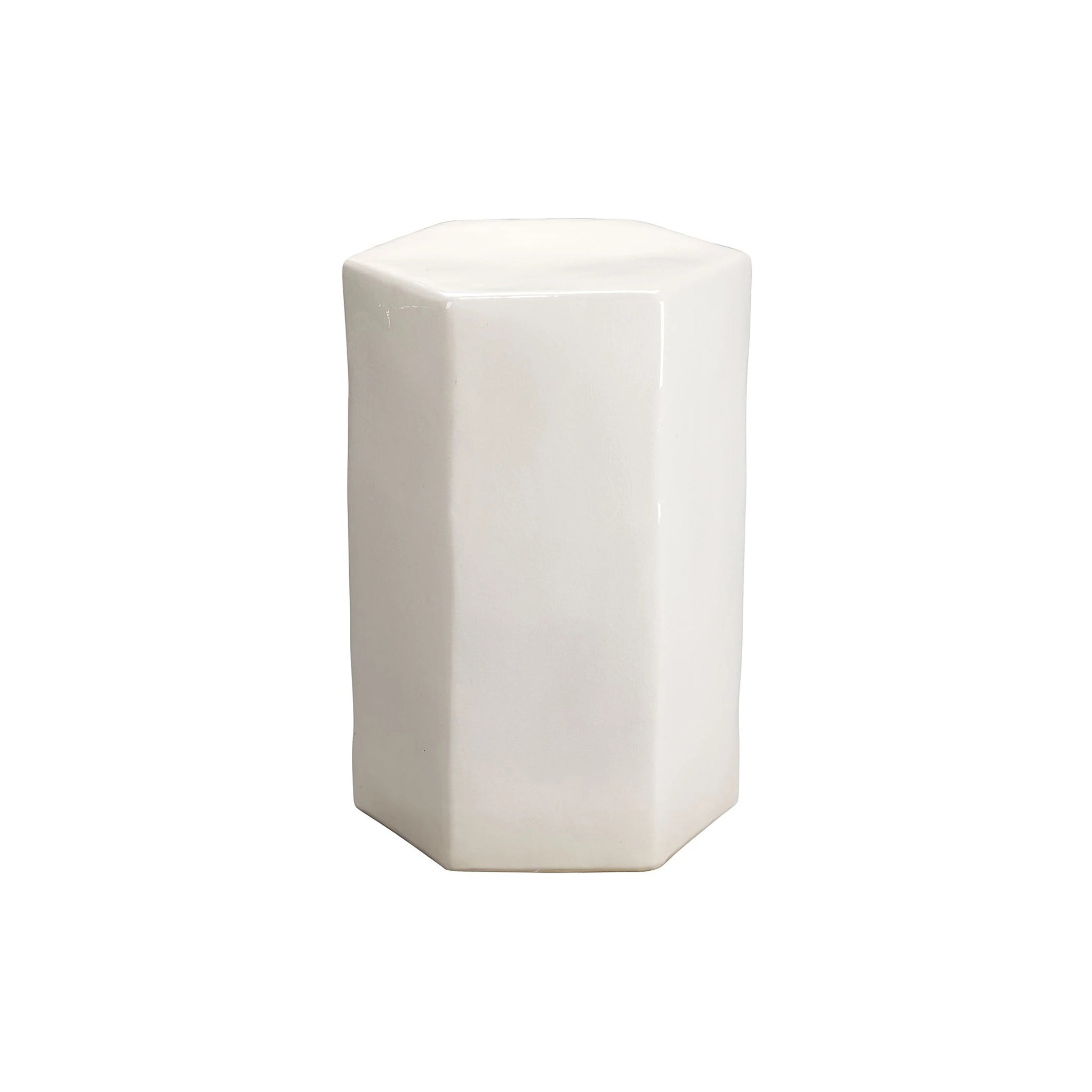 Hex Side Table in White - Wisteria