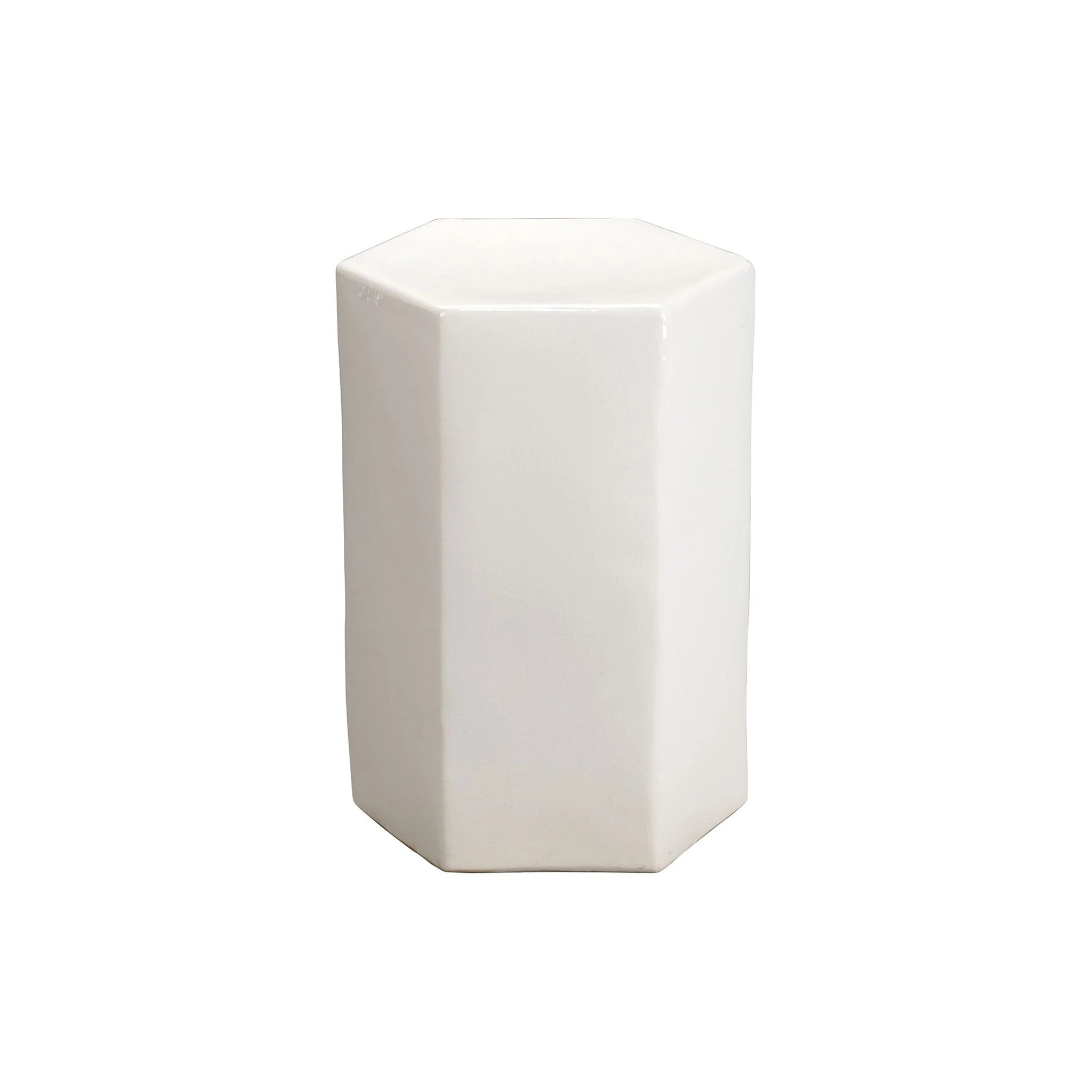 Hex Side Table in White - Wisteria