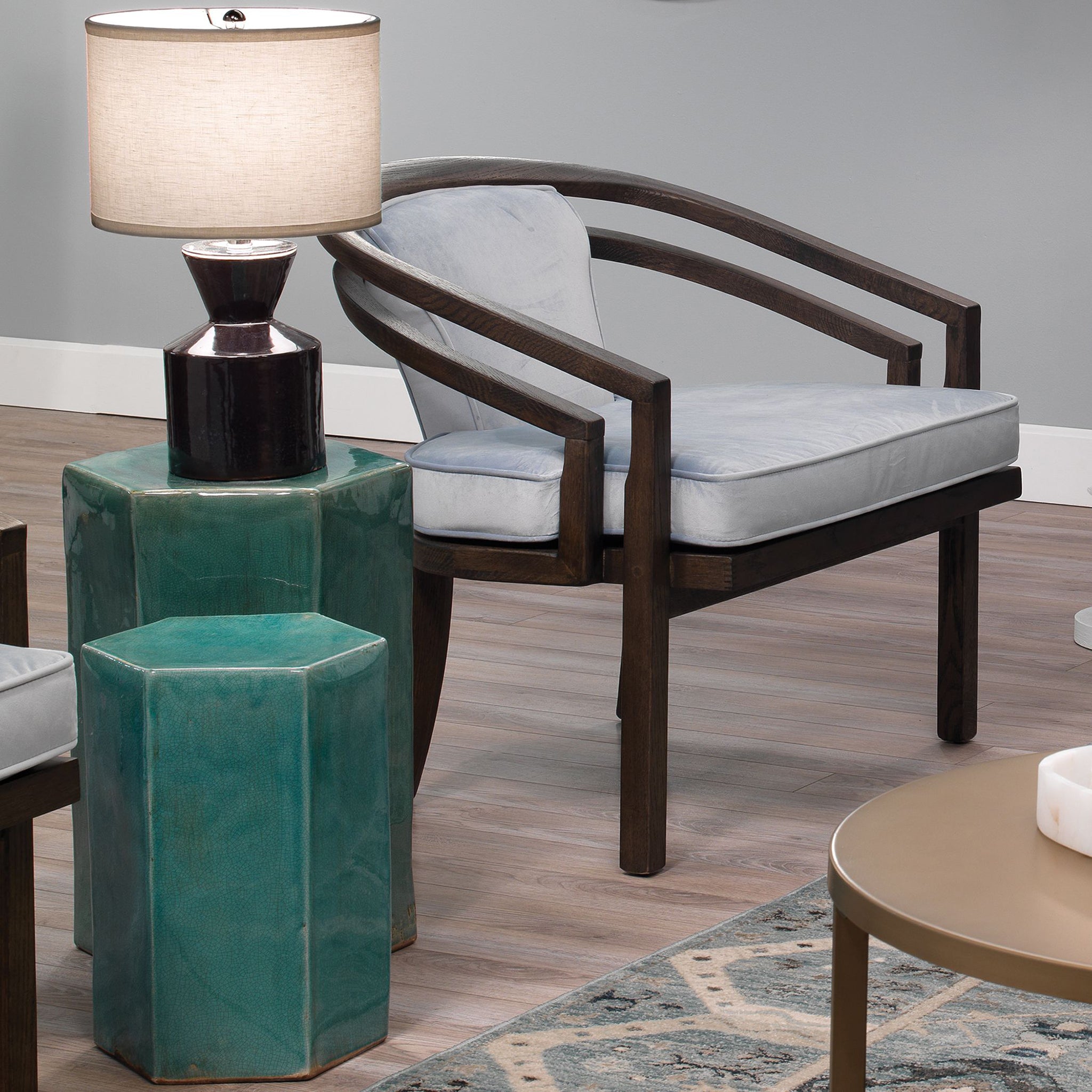 Hex Side Table in Teal