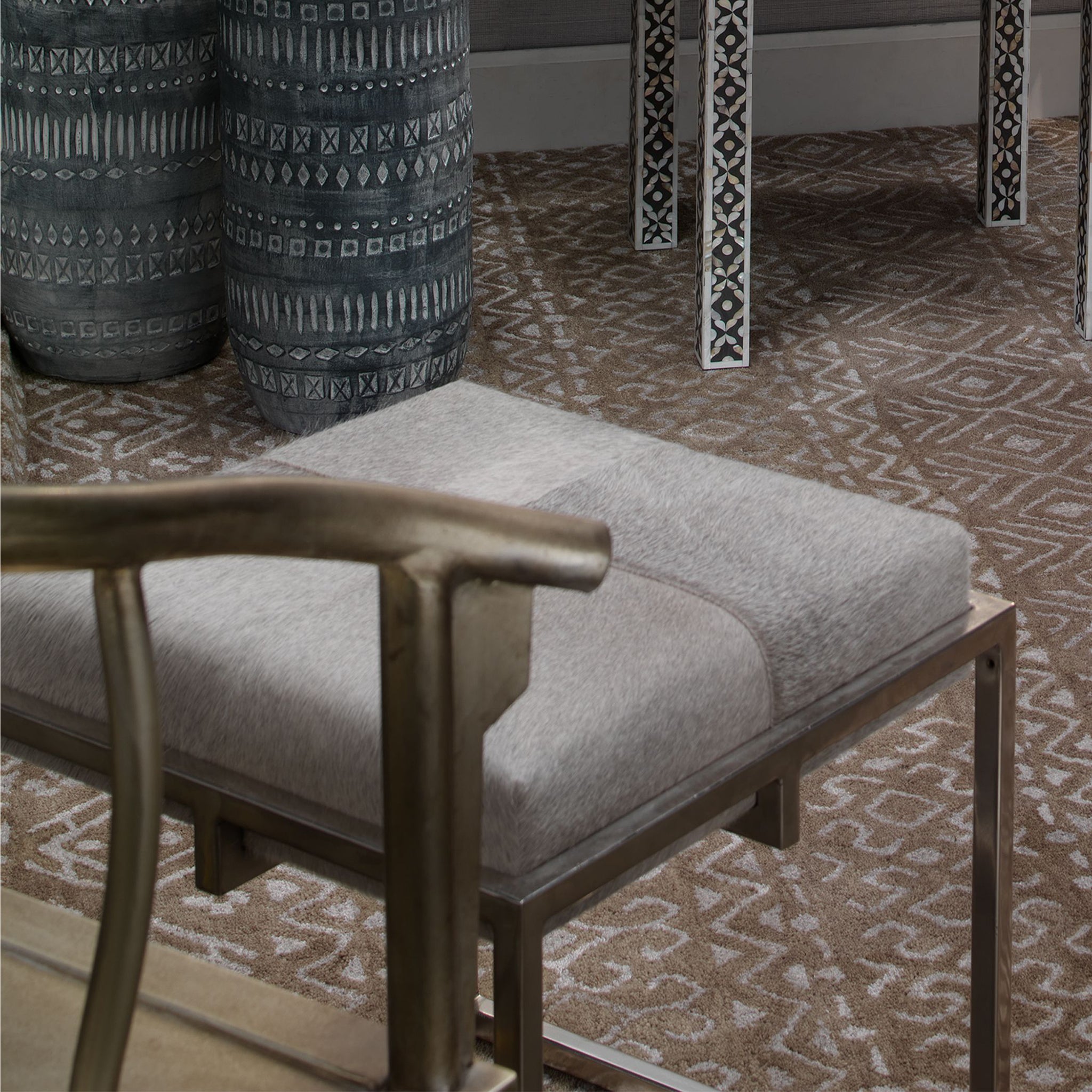 Vail Stool in Gray Hide