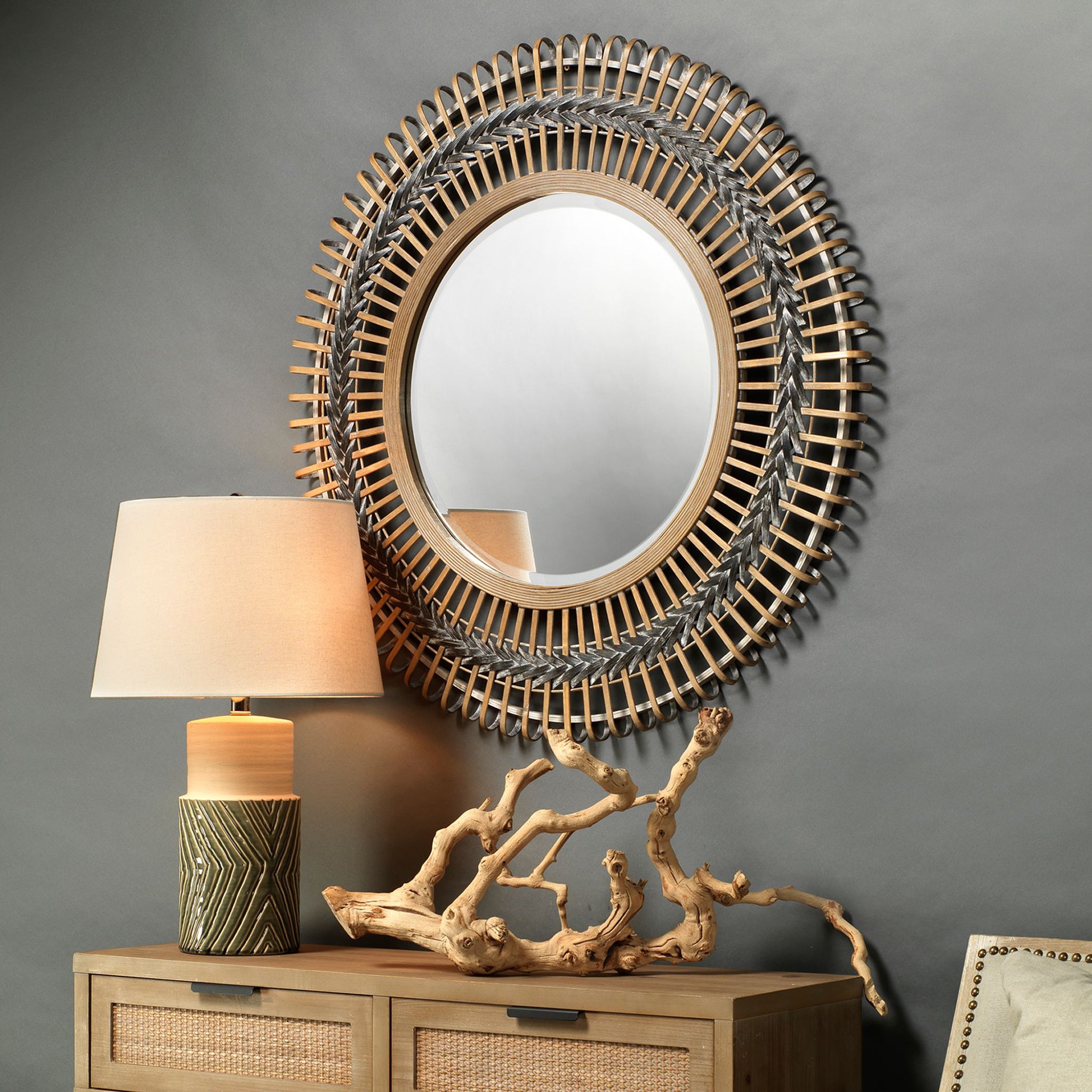 Shunan Bamboo Braided Mirror
