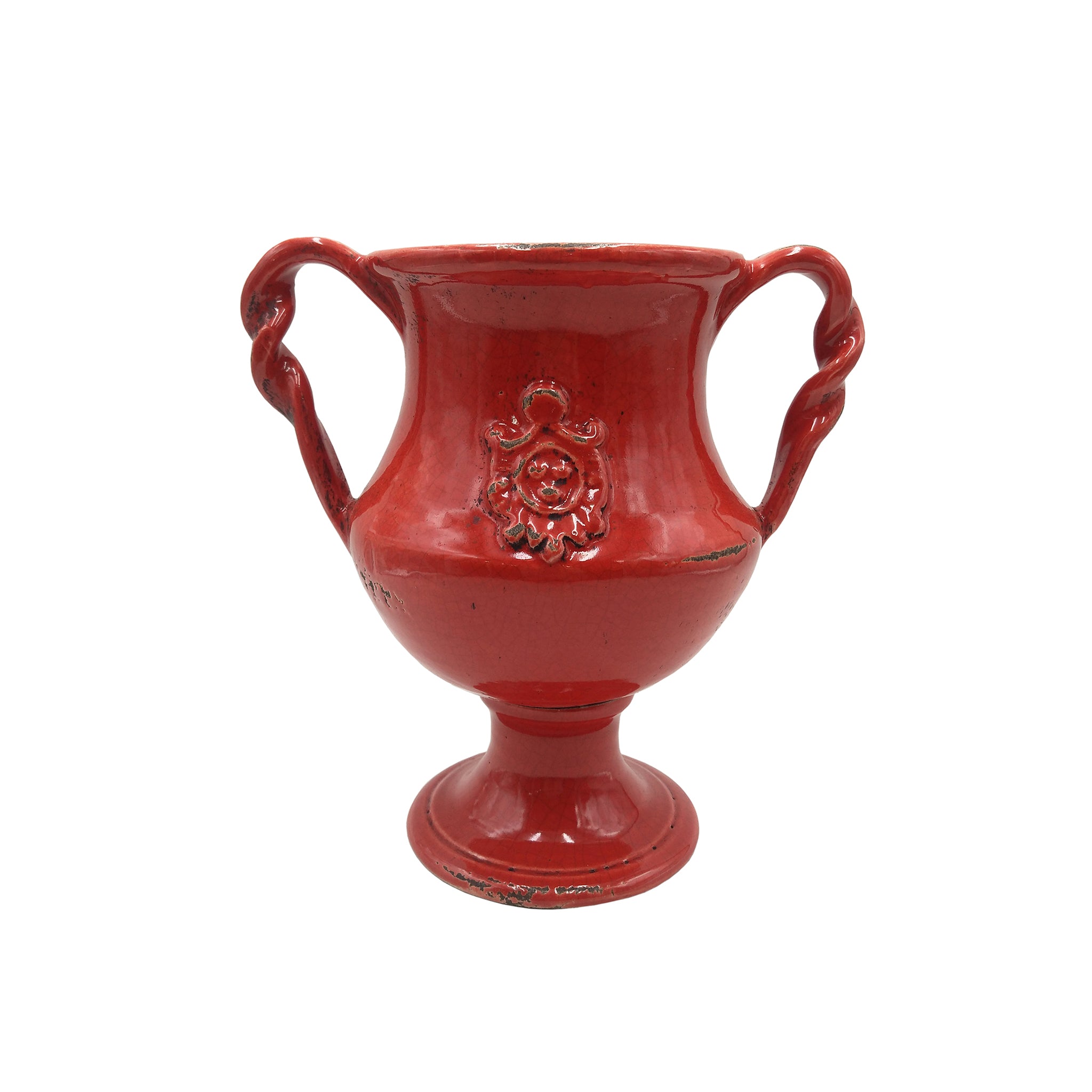 Rustic Red Urn Hayes Urn | Handcrafted Rustic Red Urn | Artisanal Elegance – Wisteria