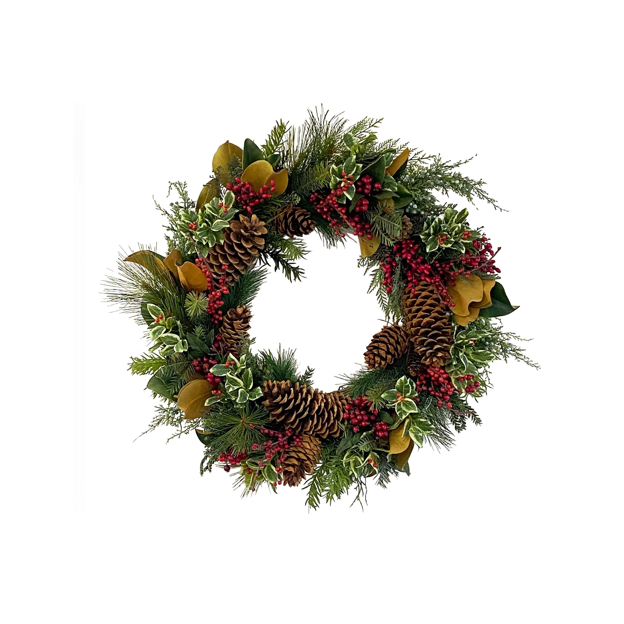 Medium Milieu Wreath in Red and Green