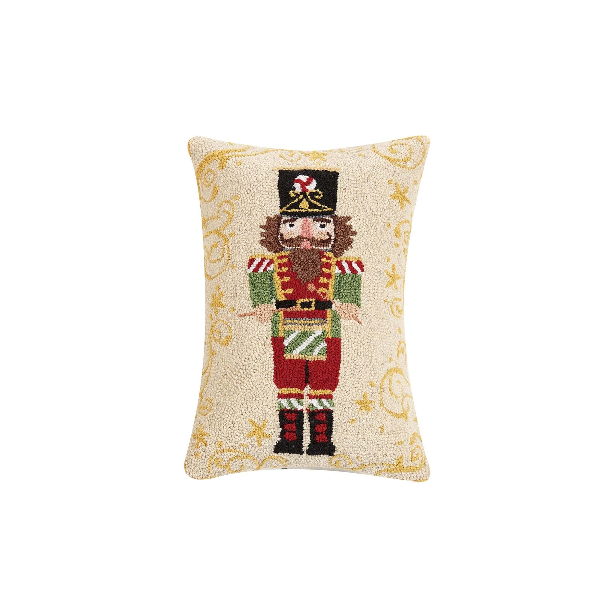 Magical Season Nutcracker and Drum Hooked Pillow