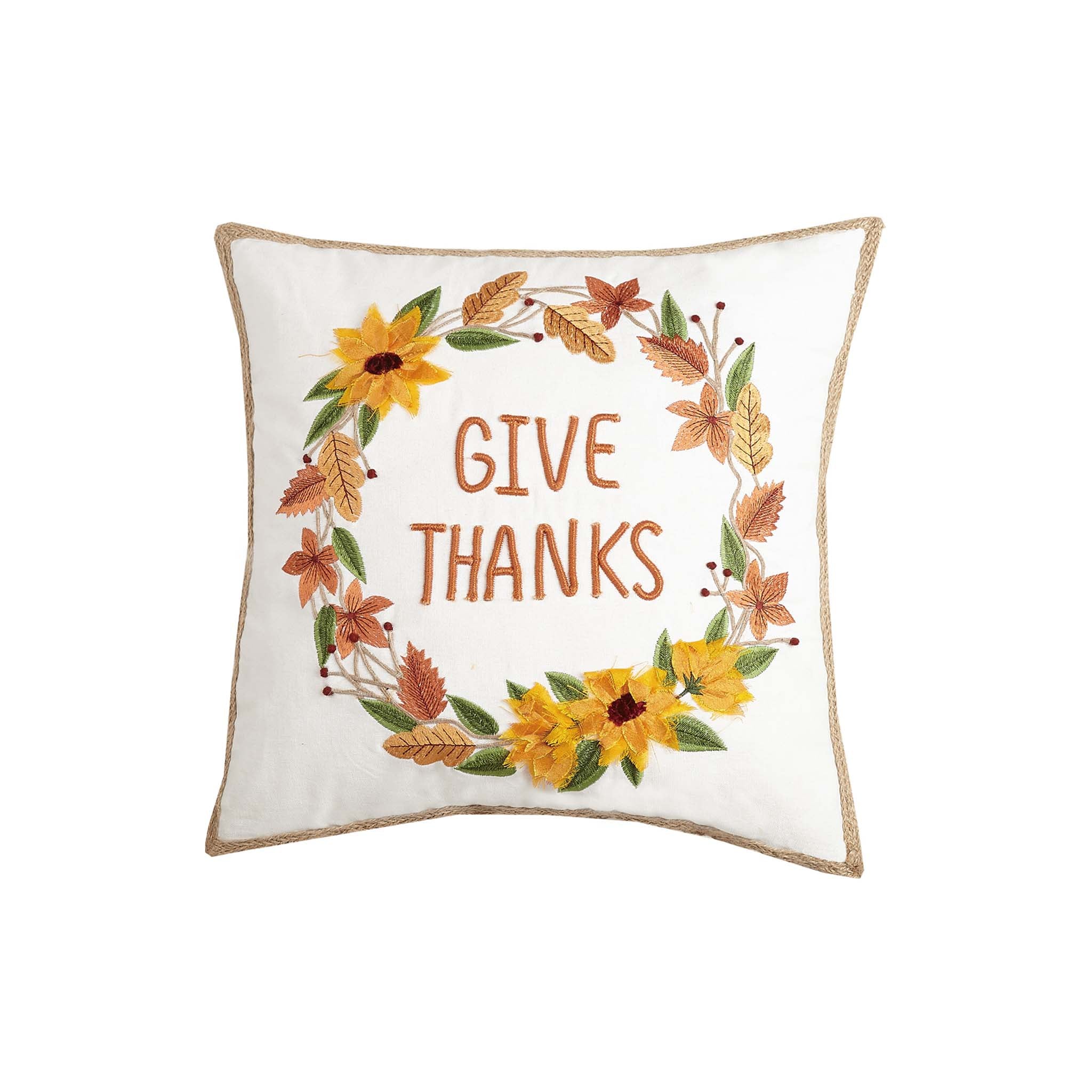 Thanksgiving Wreath Hooked Pillow
