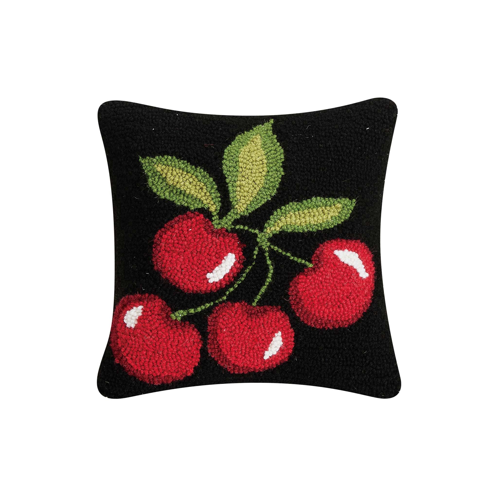 Life is a Bowl of Cherries Hooked Pillow