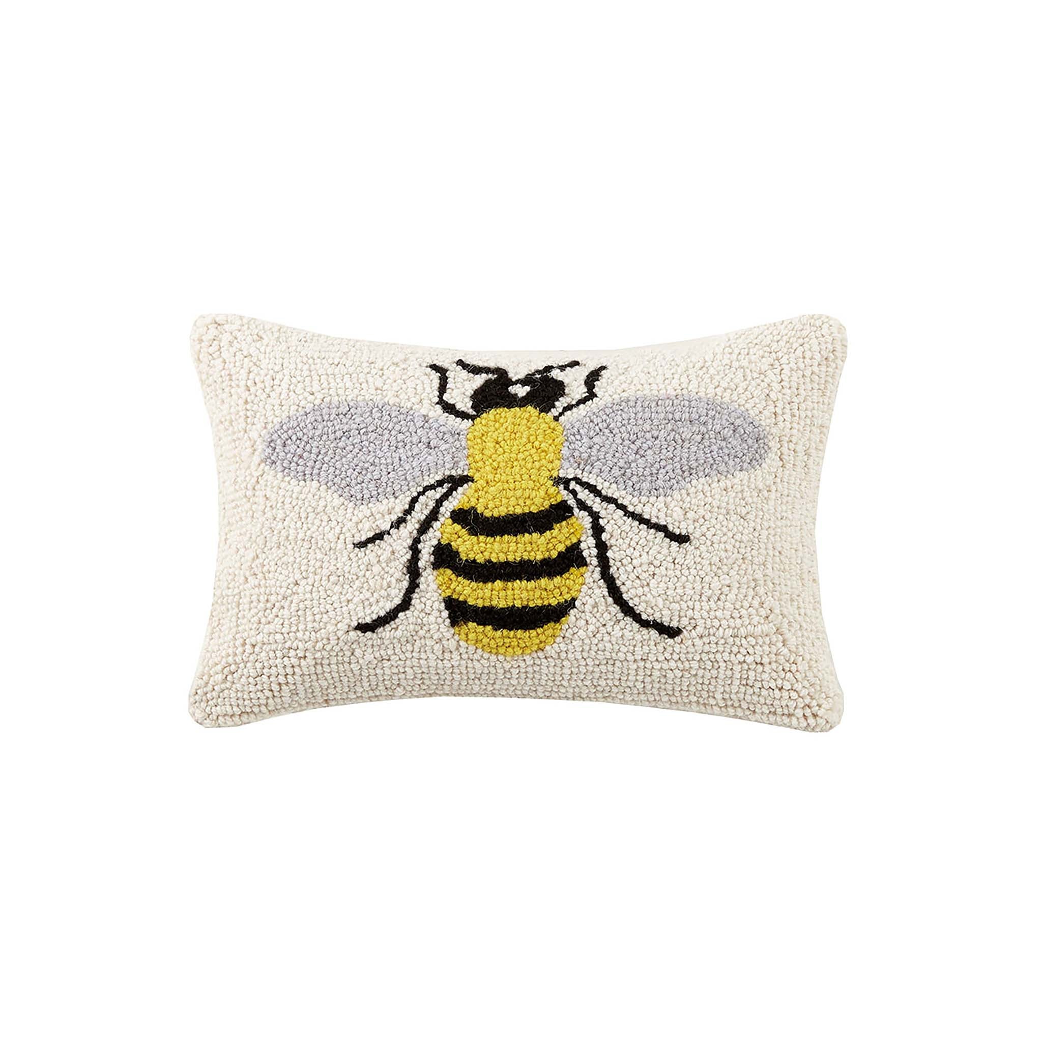 Bee Curious Hooked Pillow