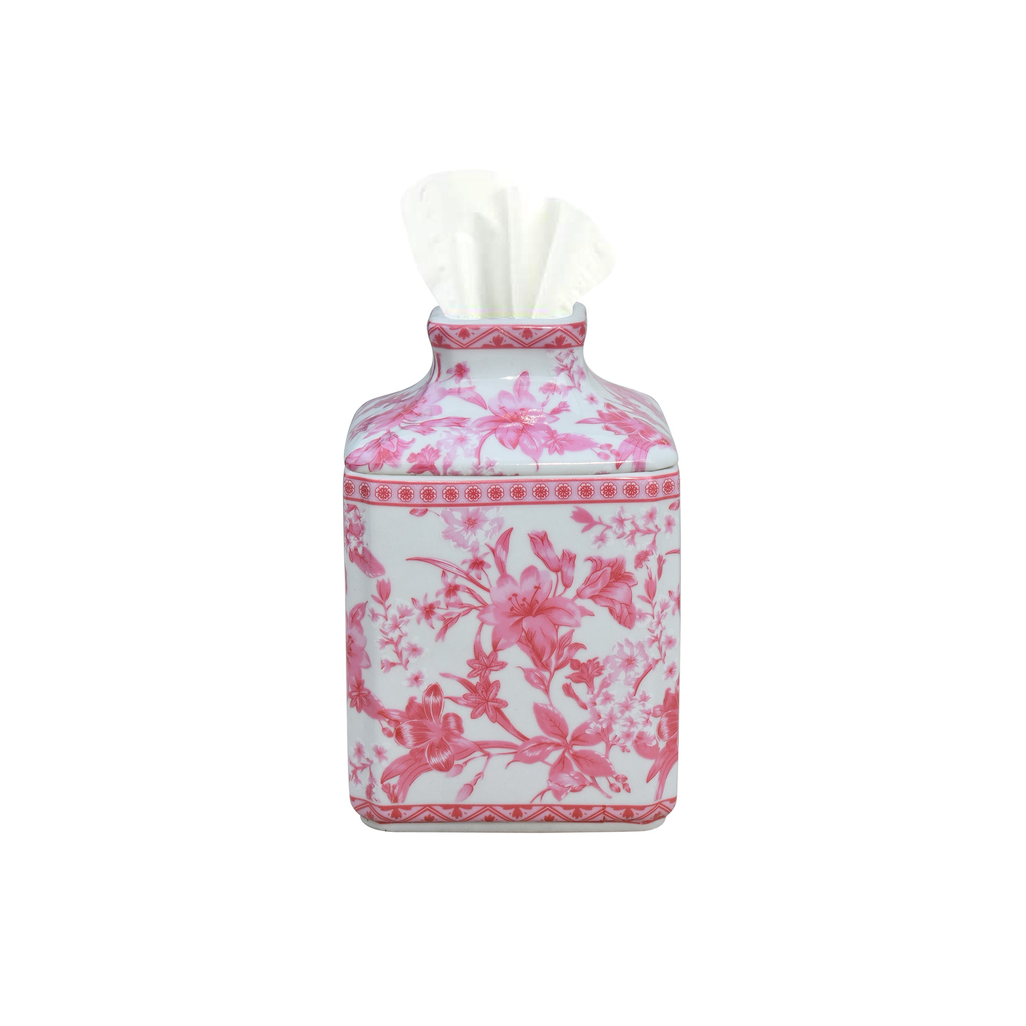 Chinoiserie Pink Tissue Box