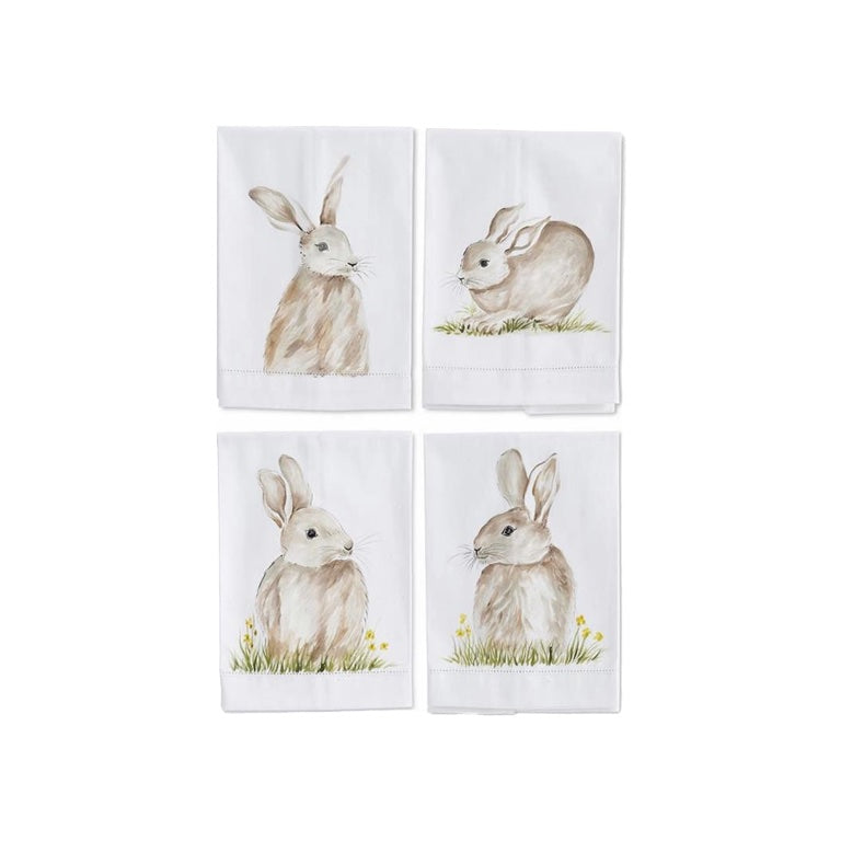 Spring Bunnies Set of 4 Guest Towels