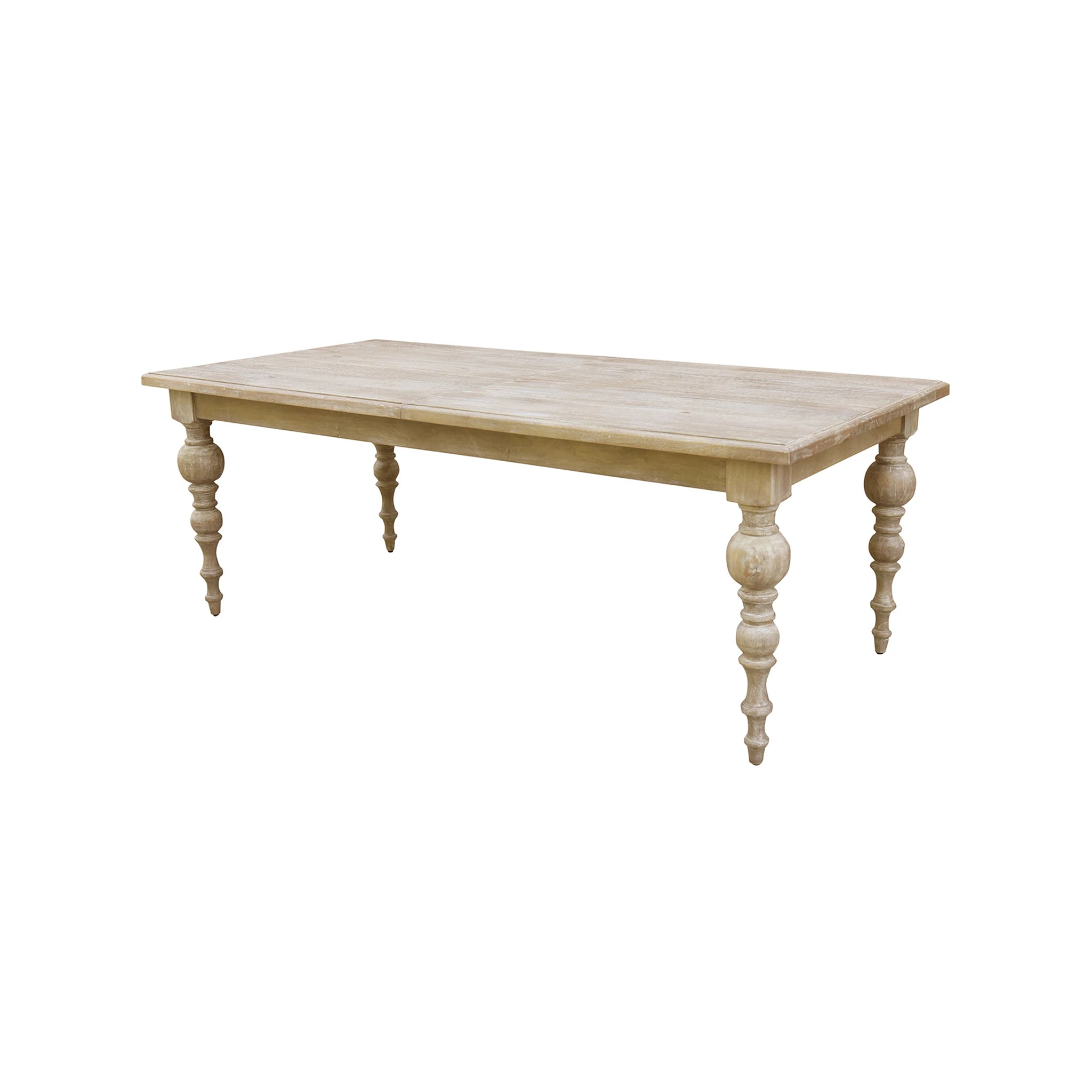 Side view of Greensboro Dining Table from Wisteria, showcasing its elegant design and craftsmanship