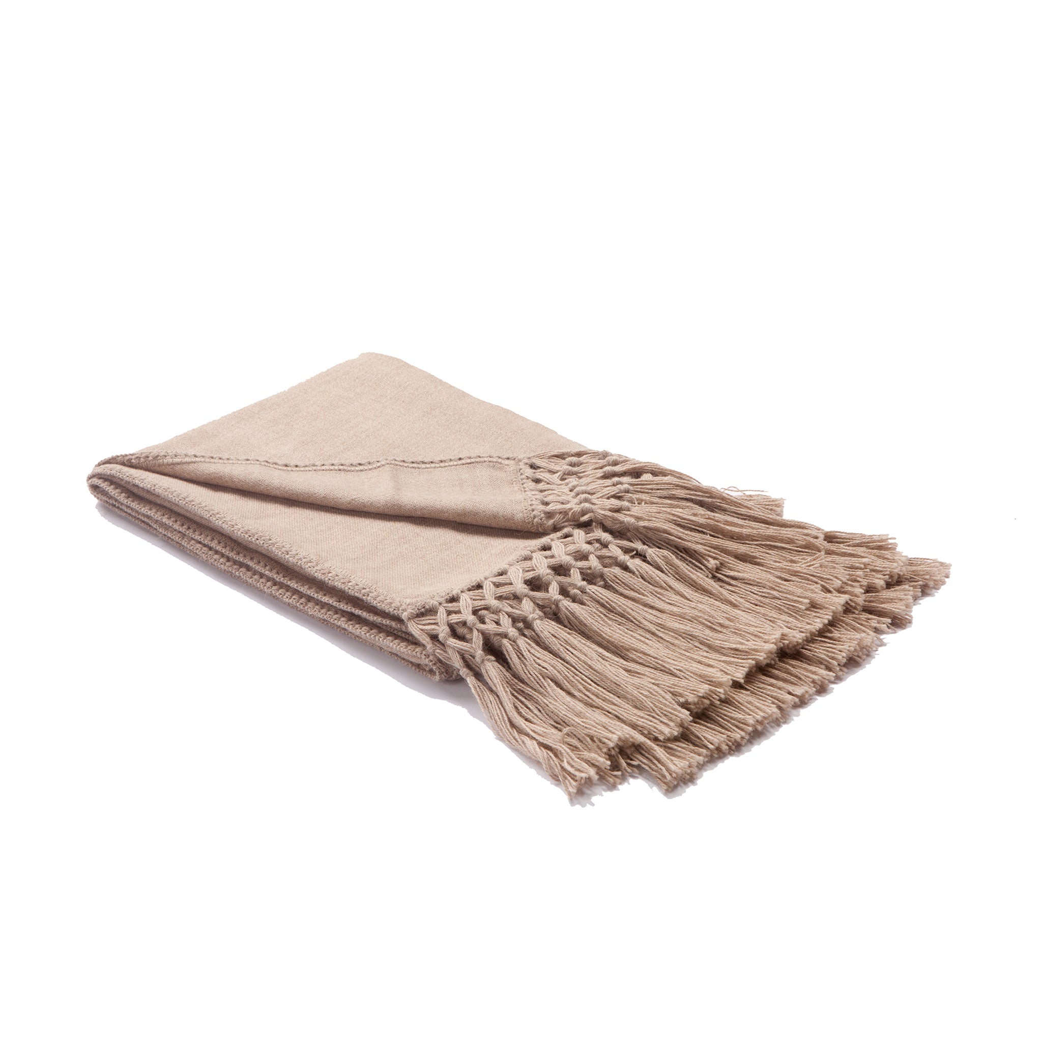 Quinn Beige Throw - Wisteria