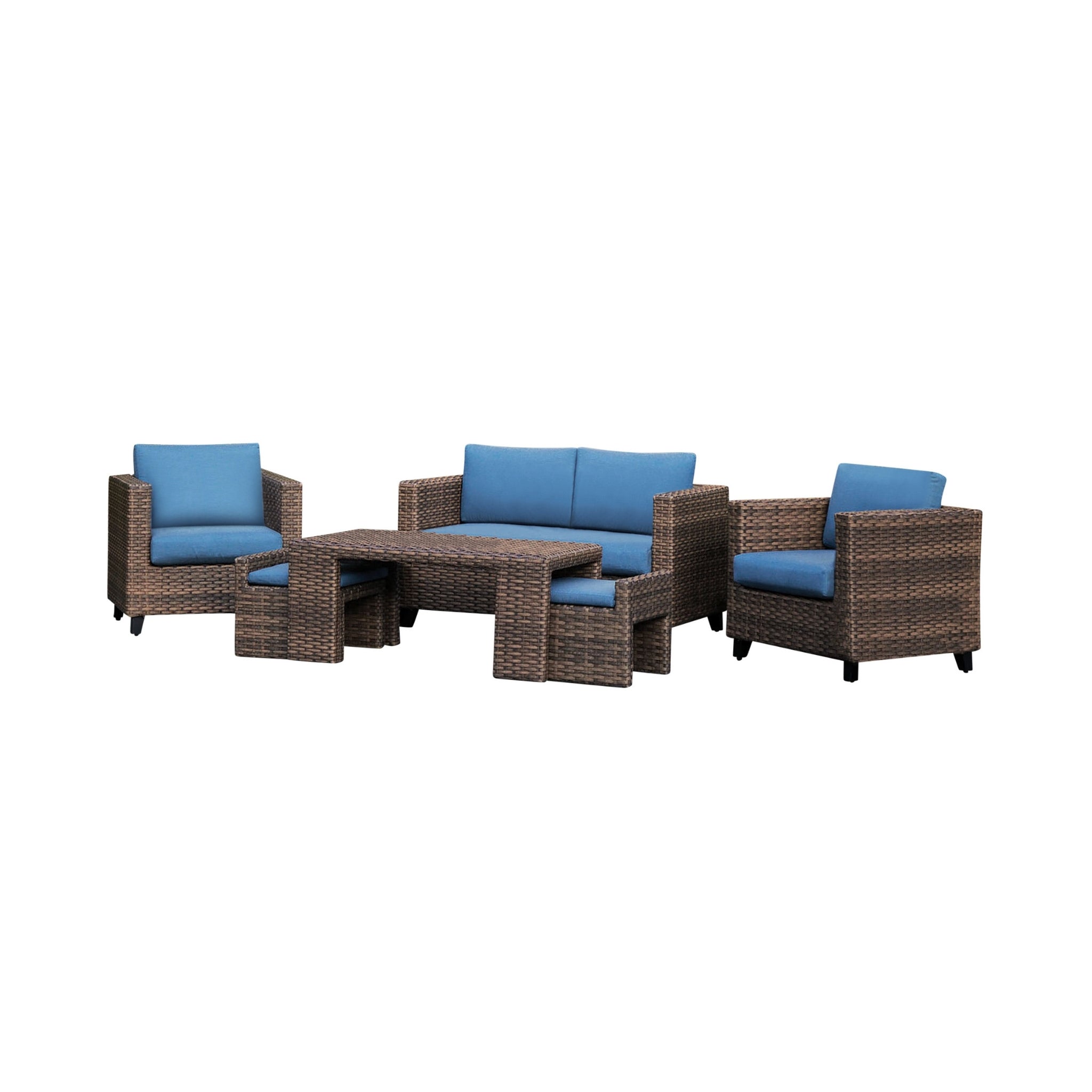 Bampton 6pc Chat and Dine Outdoor Seating Set