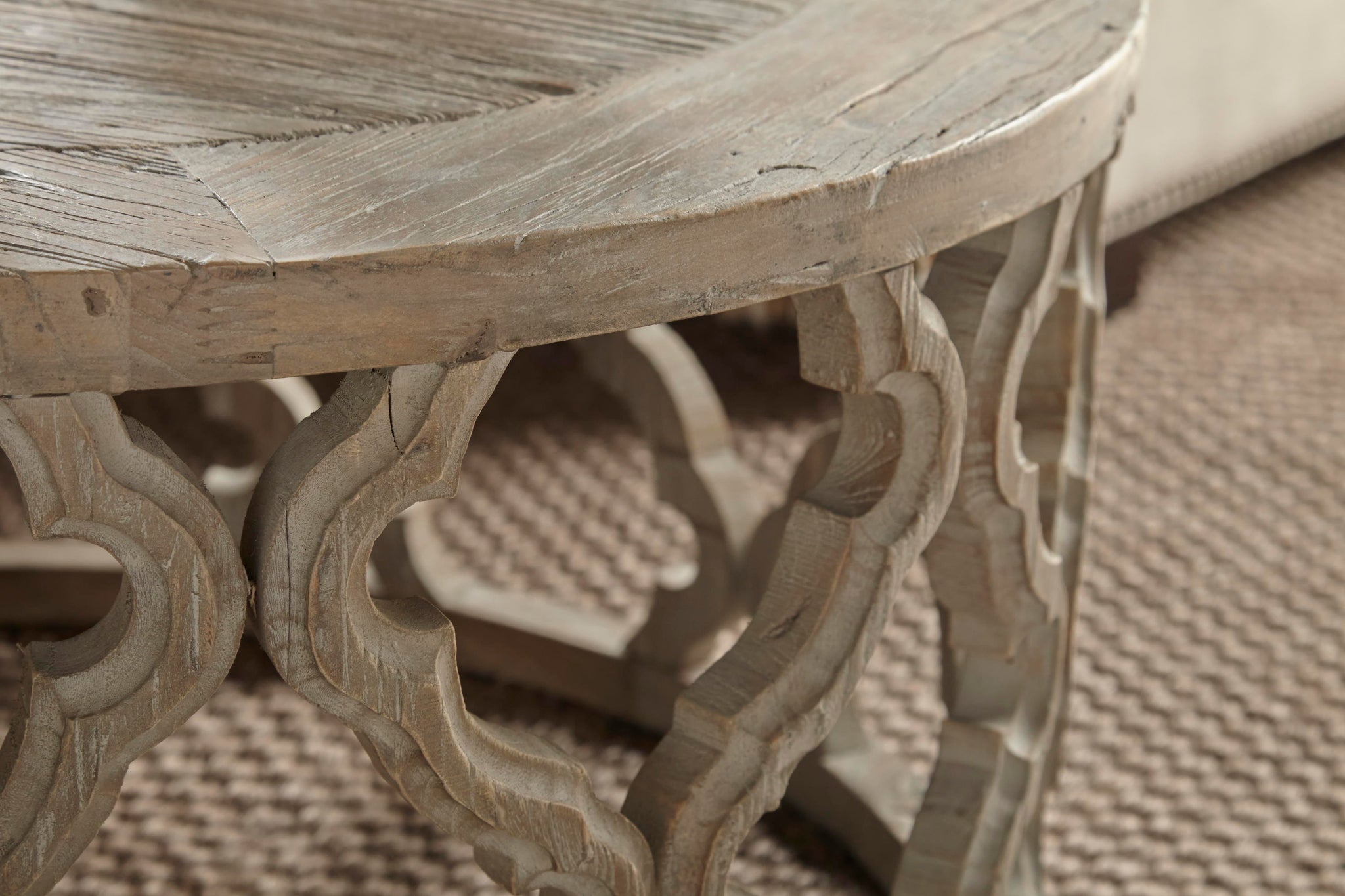 Carved Clover Coffee Table