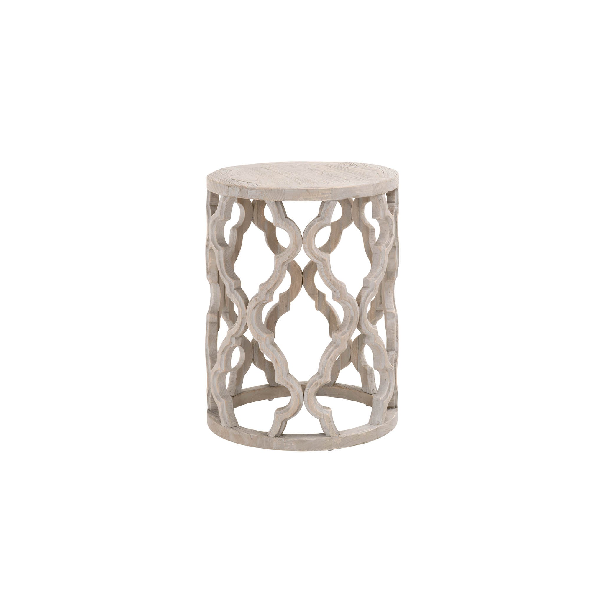 Carved Clover End Table