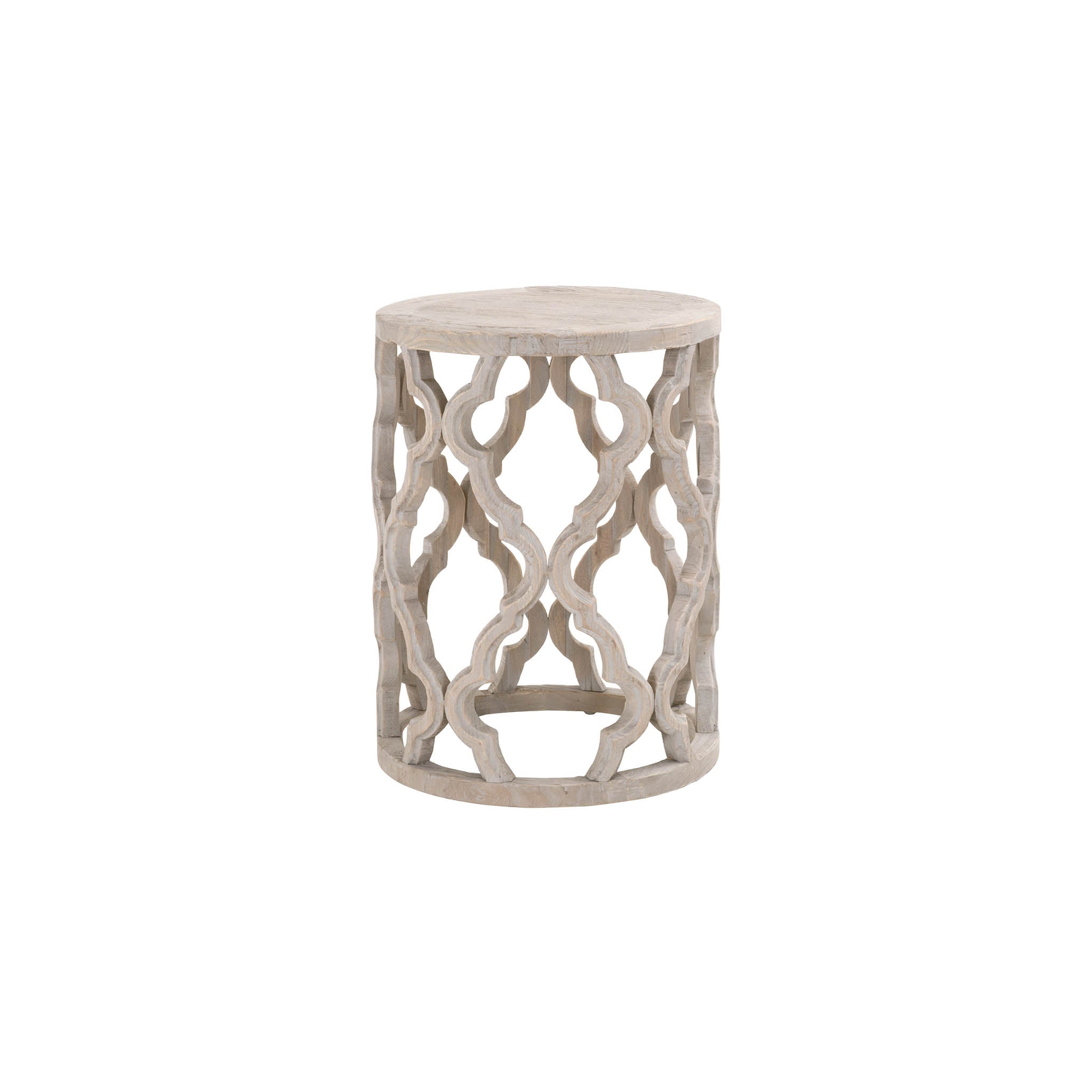 Carved Clover End Table