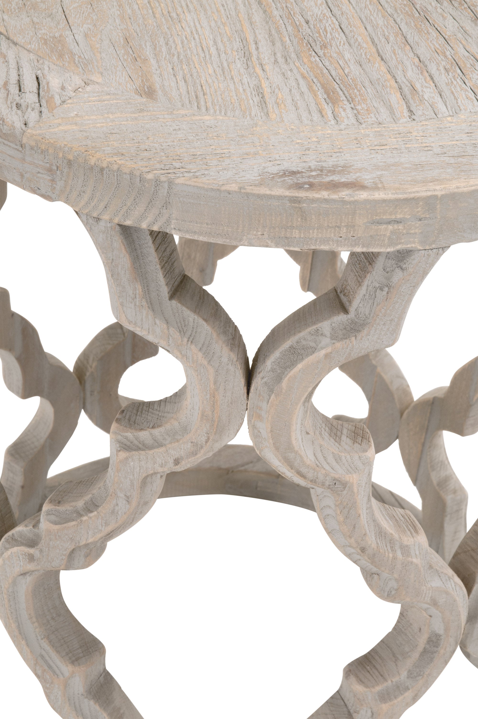 Carved Clover End Table