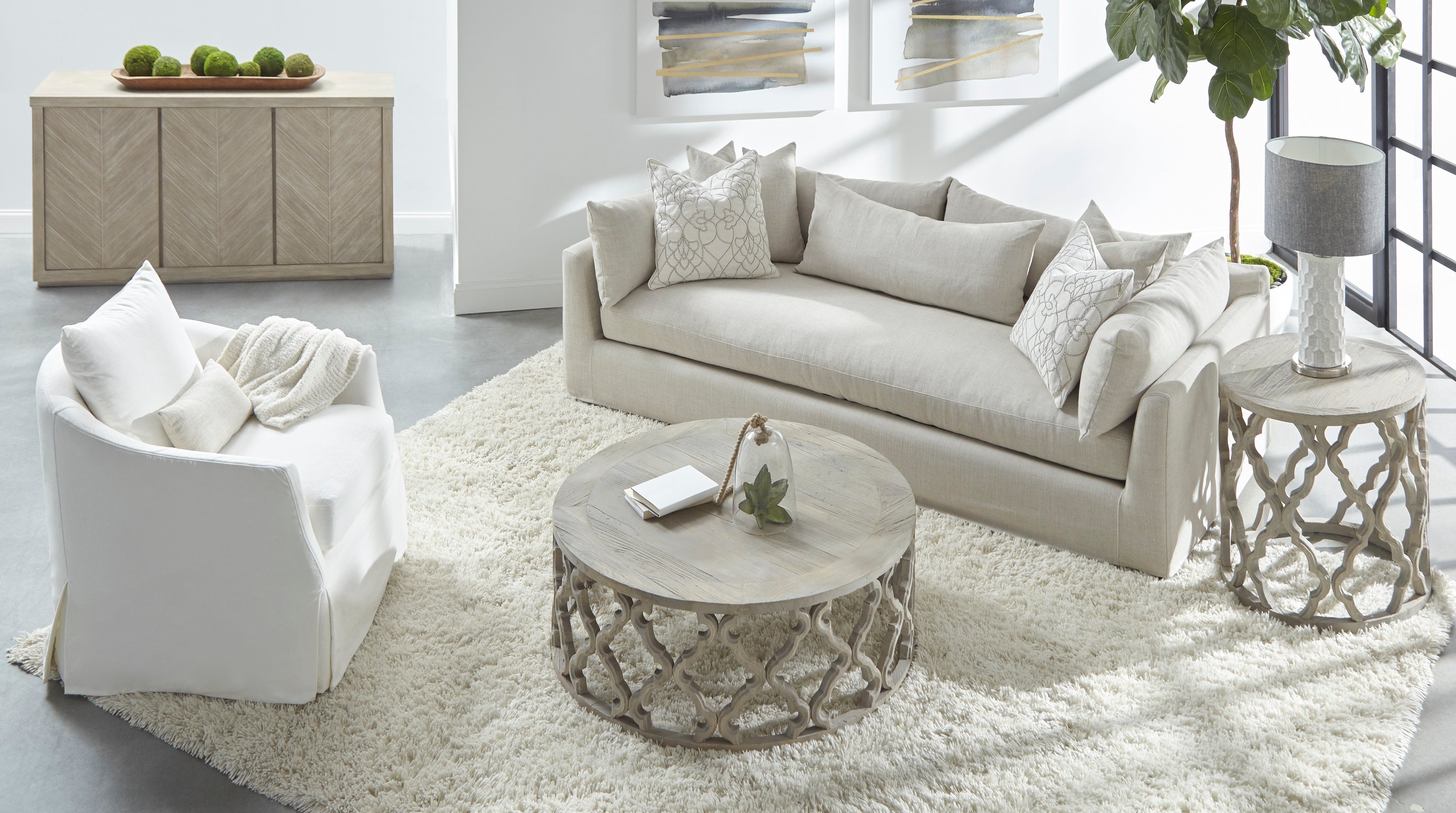 Hardin 96" Lounge Slipcover Sofa