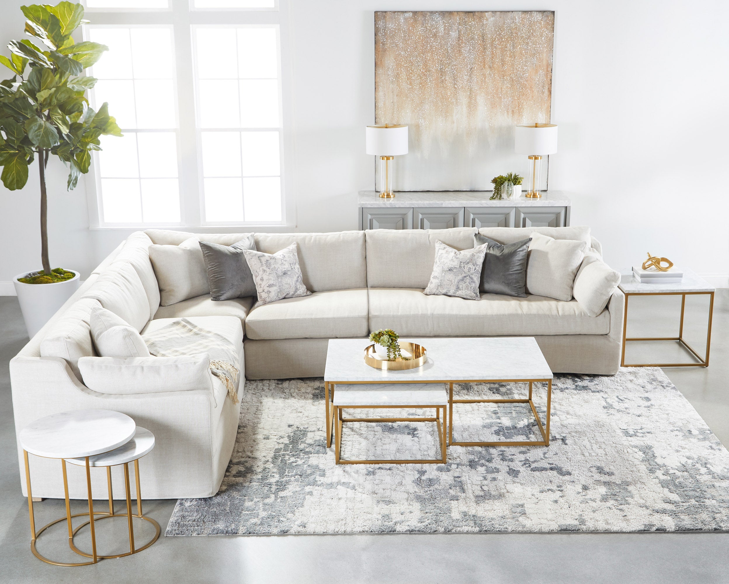 Maud Modular Slope Arm Slipcover Corner Chair