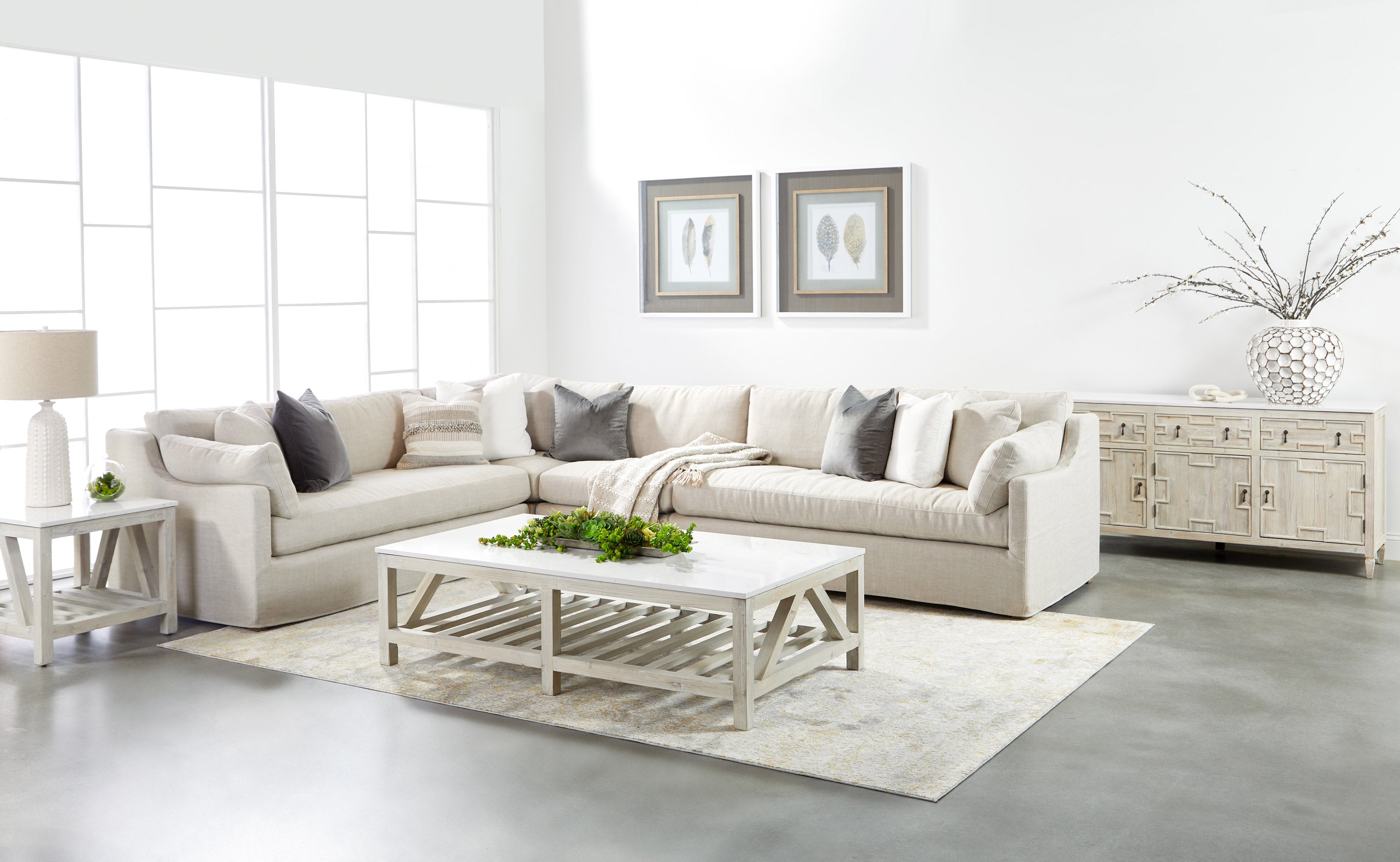 Maud Modular Slope Arm Slipcover Corner Chair