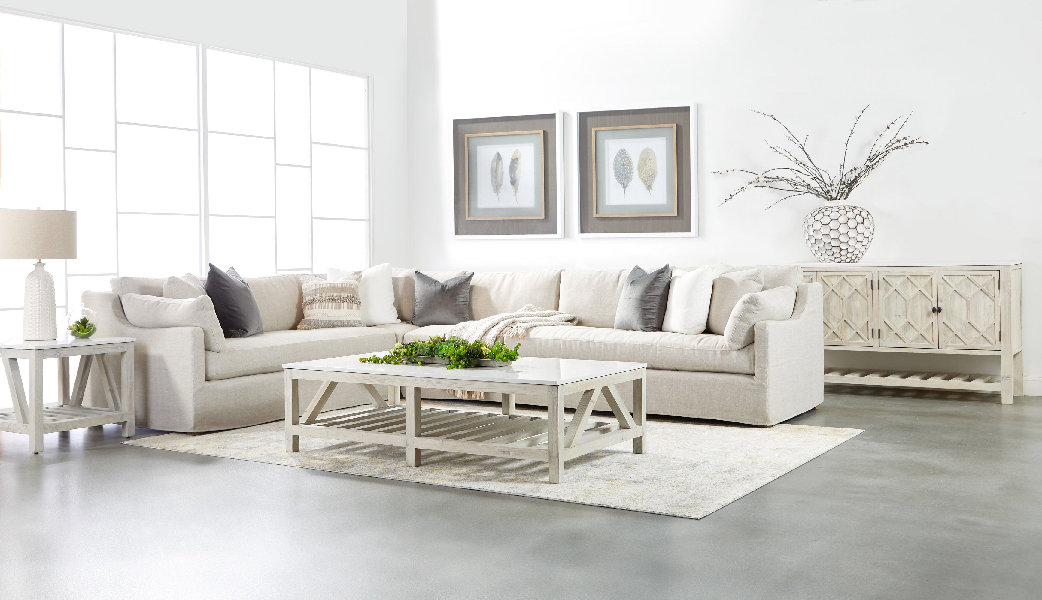 Maud Modular Slope Arm Slipcover Corner Chair