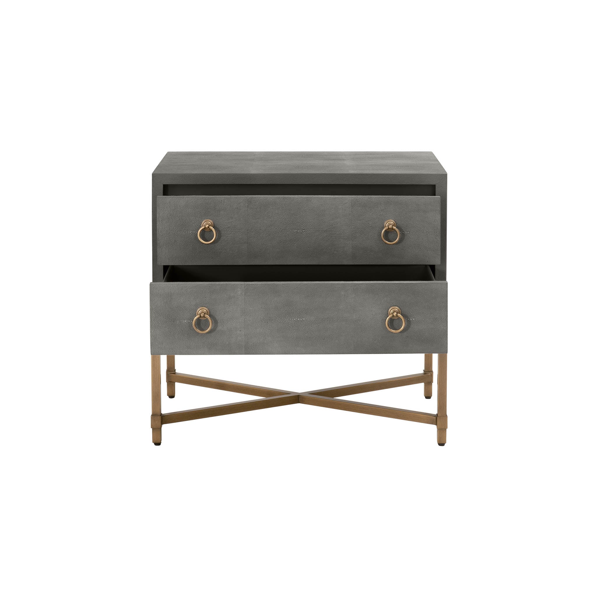 GlenEllyn Shagreen 2-Drawer Nightstand