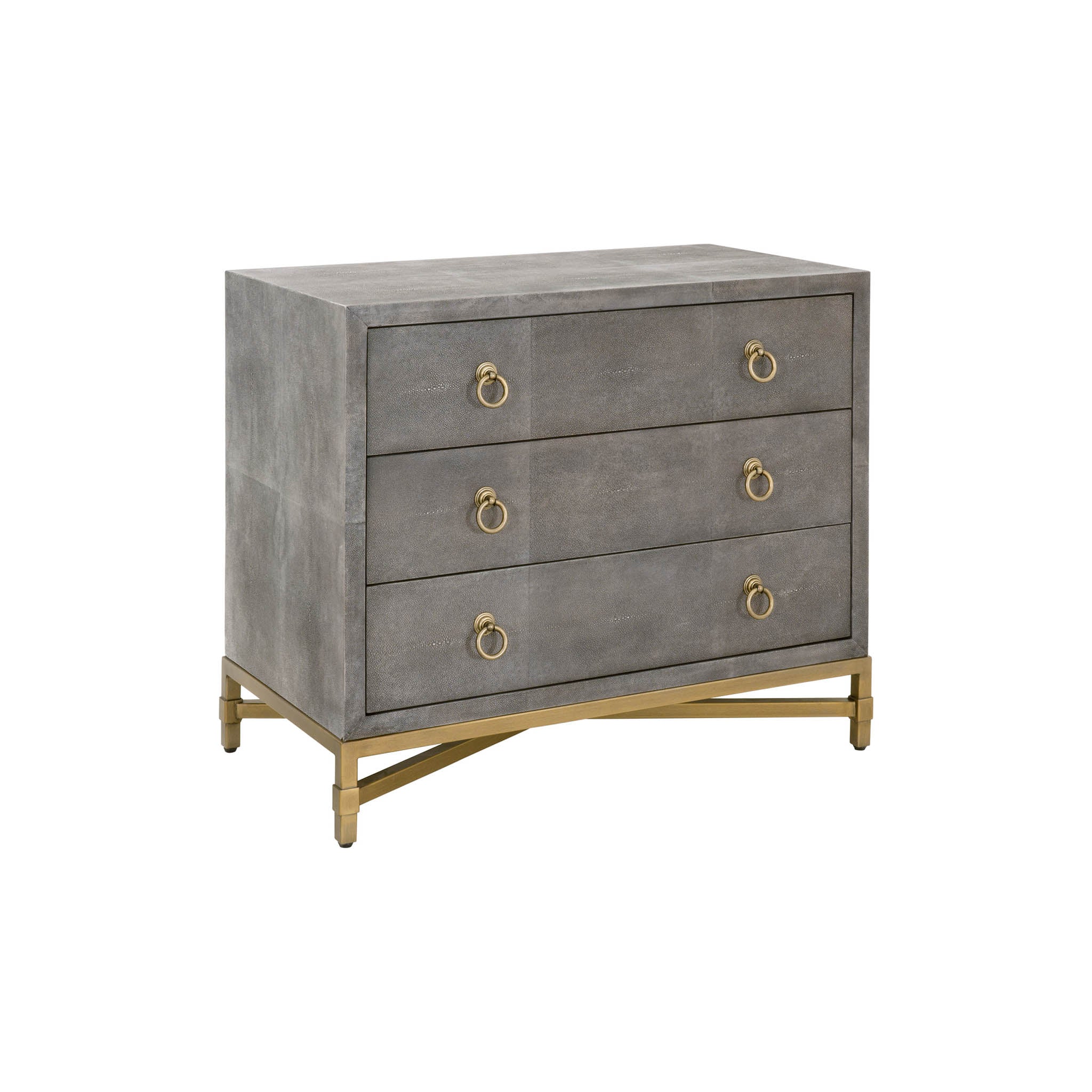GlenEllyn Shagreen 3-Drawer Nightstand