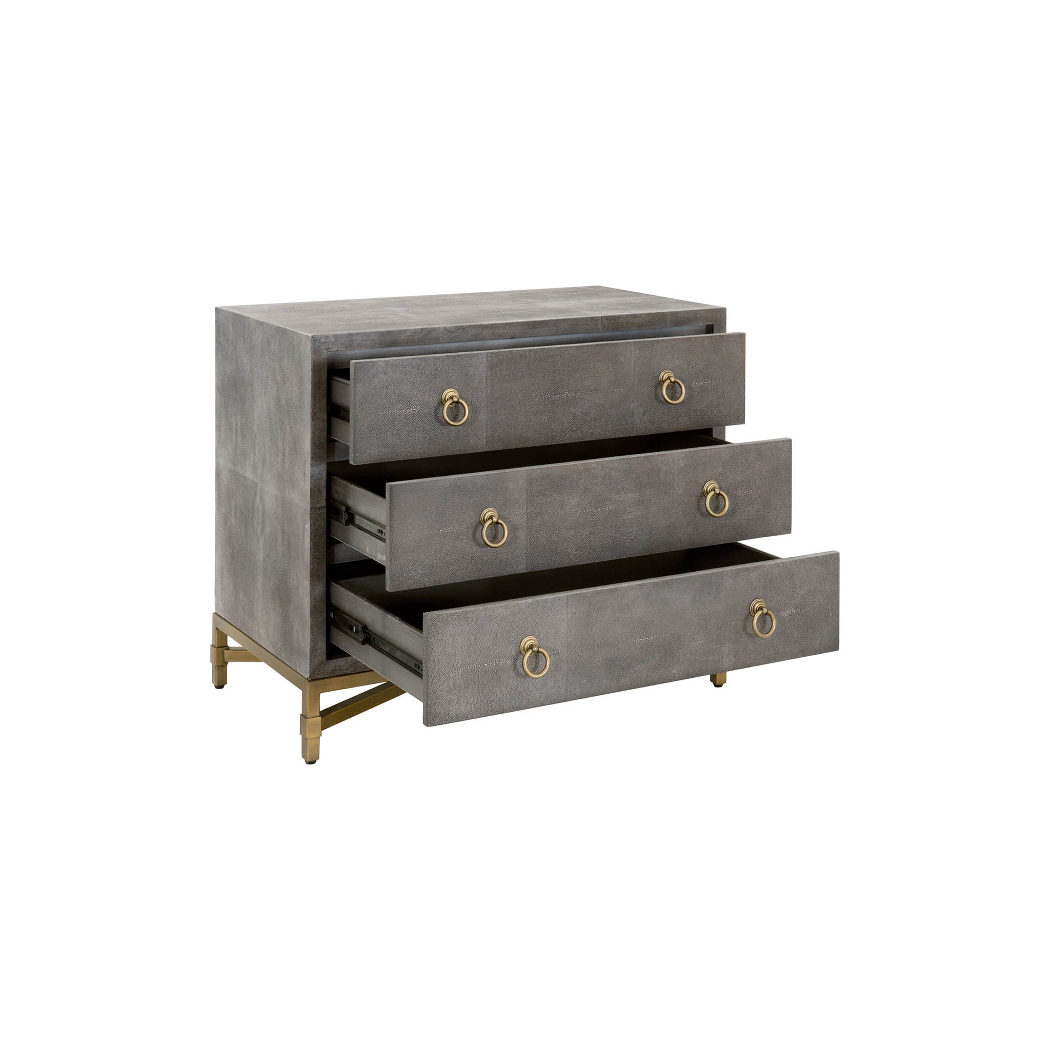 GlenEllyn Shagreen 3-Drawer Nightstand
