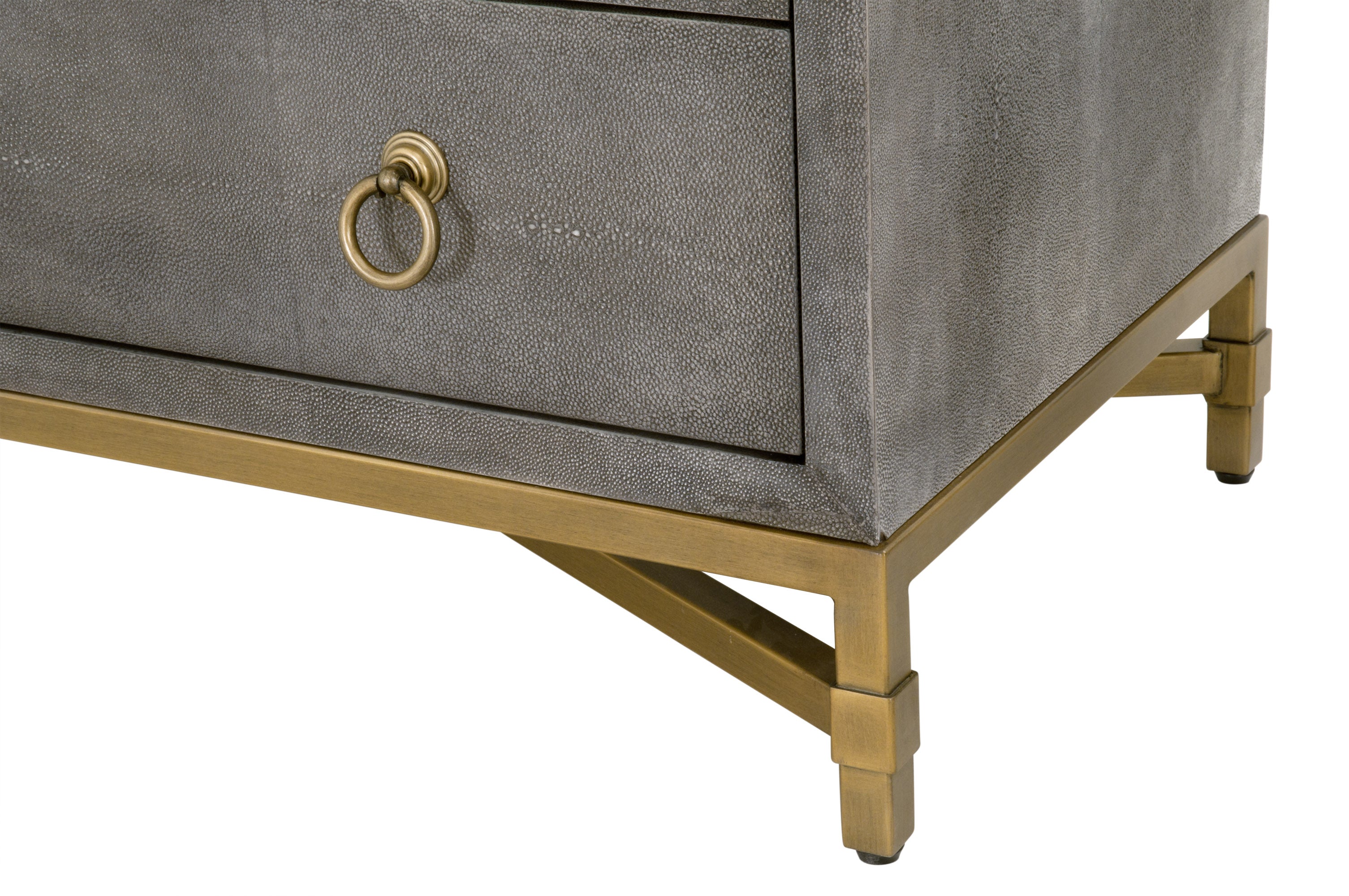 GlenEllyn Shagreen 3-Drawer Nightstand