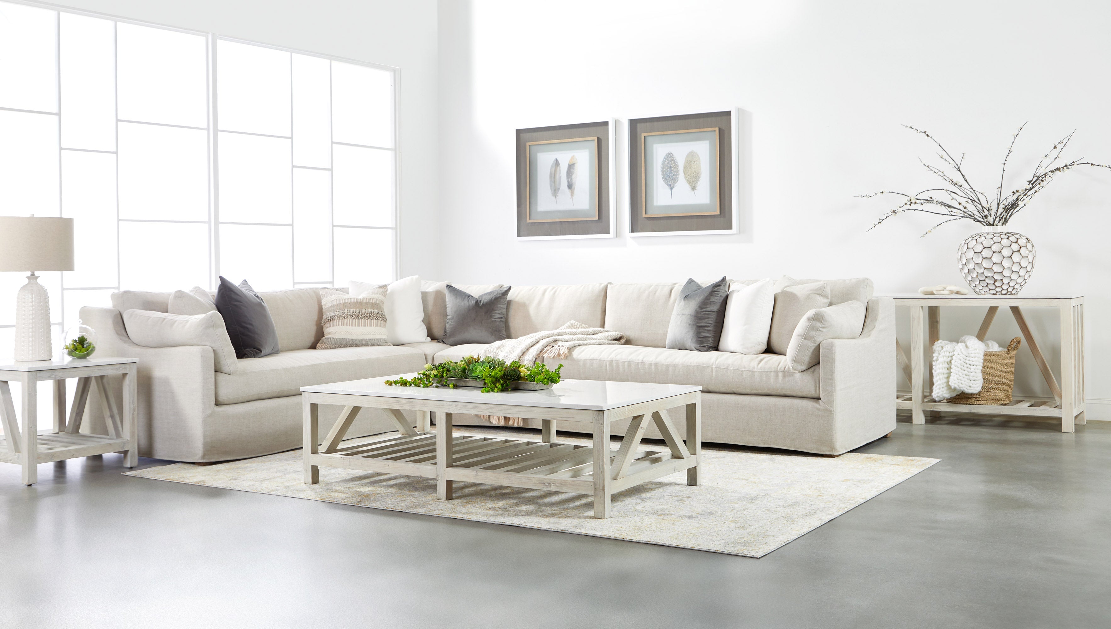 Dorset Modular Slope Arm Slipcover 2-Seat Sofa