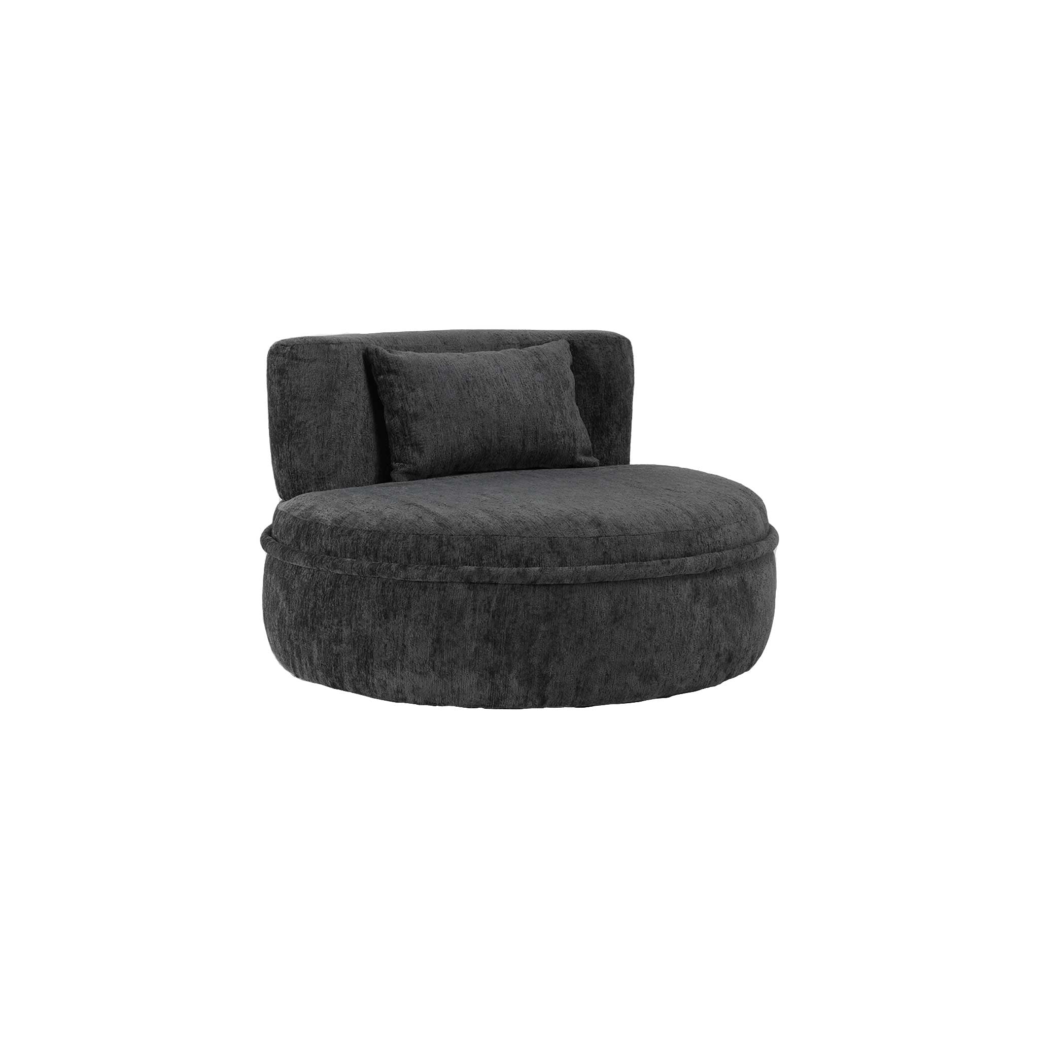 Liza Swivel Lounge Chair, Charcoal