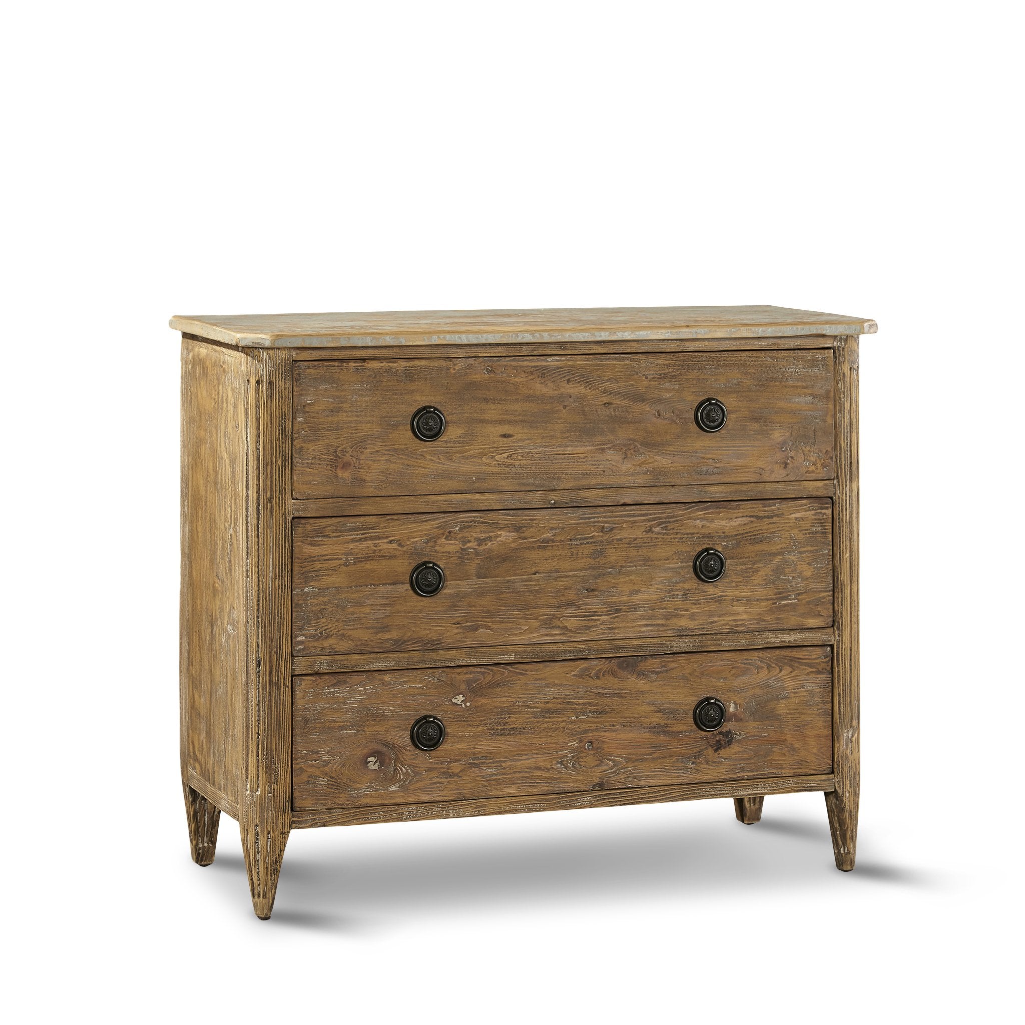 Weatherby Reclaimed Wood Chest of Drawers: Chest front view, white background