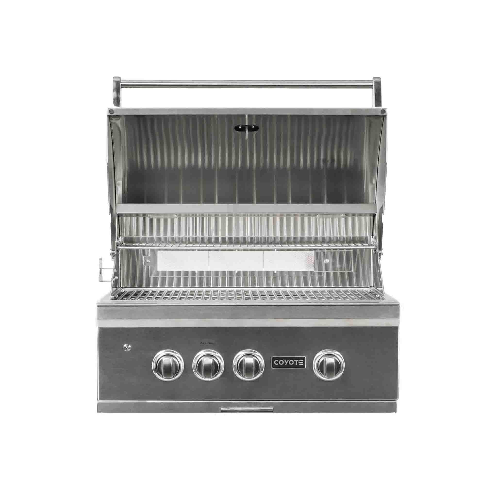Coyote 30" Natural Gas Grill - LED Lights - Infinity Burners - Ceramic Heat Grids
