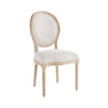 Natural Linen - Bleached Wood Louis XVI Side Chair White Background