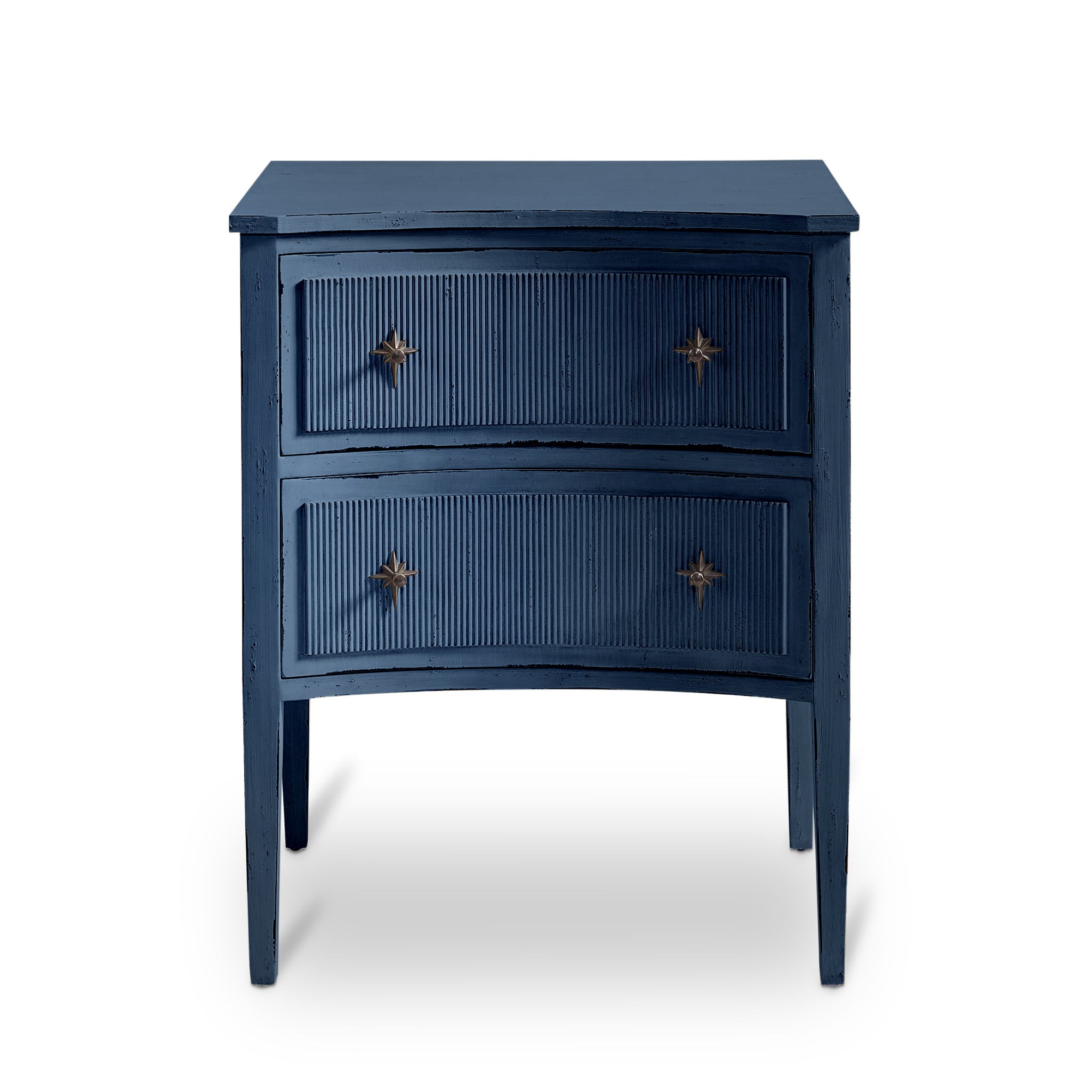 Slanted Front View of Blue Starlight Chest on White Background