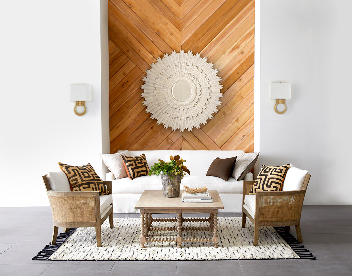 Barley Twist Coffee Table Small Square Natural Full View