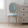 French Blue - Bleached Wood Louis XVI Side Chair By a Chest Of Drawers