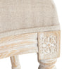 Natural Linen - Bleached Wood Louis XVI Side Chair Closeup View 