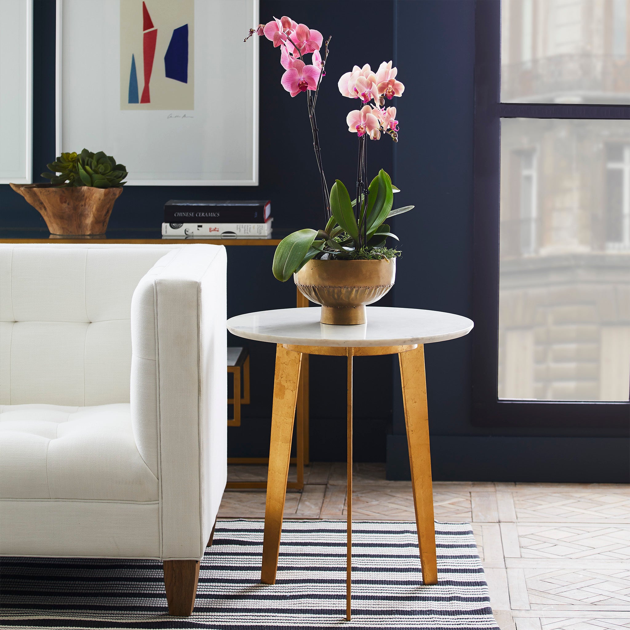 Iron & Marble Side Table